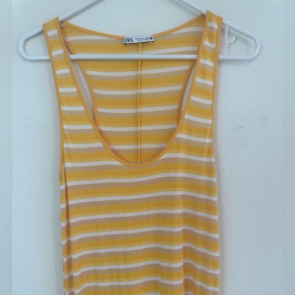 ZARA Striped Ribbed RicerBack Tank Maxi Dress Women’s - Picture 6 of 9
